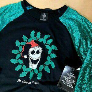 NWT Disney The Nightmare Before Christmas Sweater Sequin Sleeves